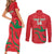 Custom Oman Cricket Couples Matching Short Sleeve Bodycon Dress and Long Sleeve Button Shirt Go Champions Strong Flame Style - Wonder Print Shop