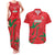 Custom Oman Cricket Couples Matching Tank Maxi Dress and Hawaiian Shirt Go Champions Strong Flame Style - Wonder Print Shop