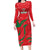 Custom Oman Cricket Family Matching Long Sleeve Bodycon Dress and Hawaiian Shirt Go Champions Strong Flame Style - Wonder Print Shop