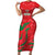 Custom Oman Cricket Family Matching Short Sleeve Bodycon Dress and Hawaiian Shirt Go Champions Strong Flame Style - Wonder Print Shop