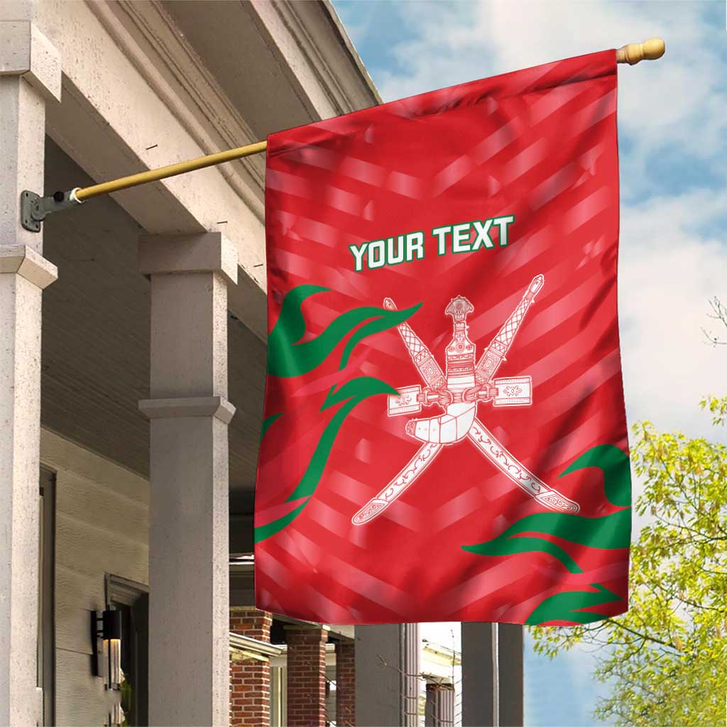 Custom Oman Cricket Garden Flag Go Champions Strong Flame Style