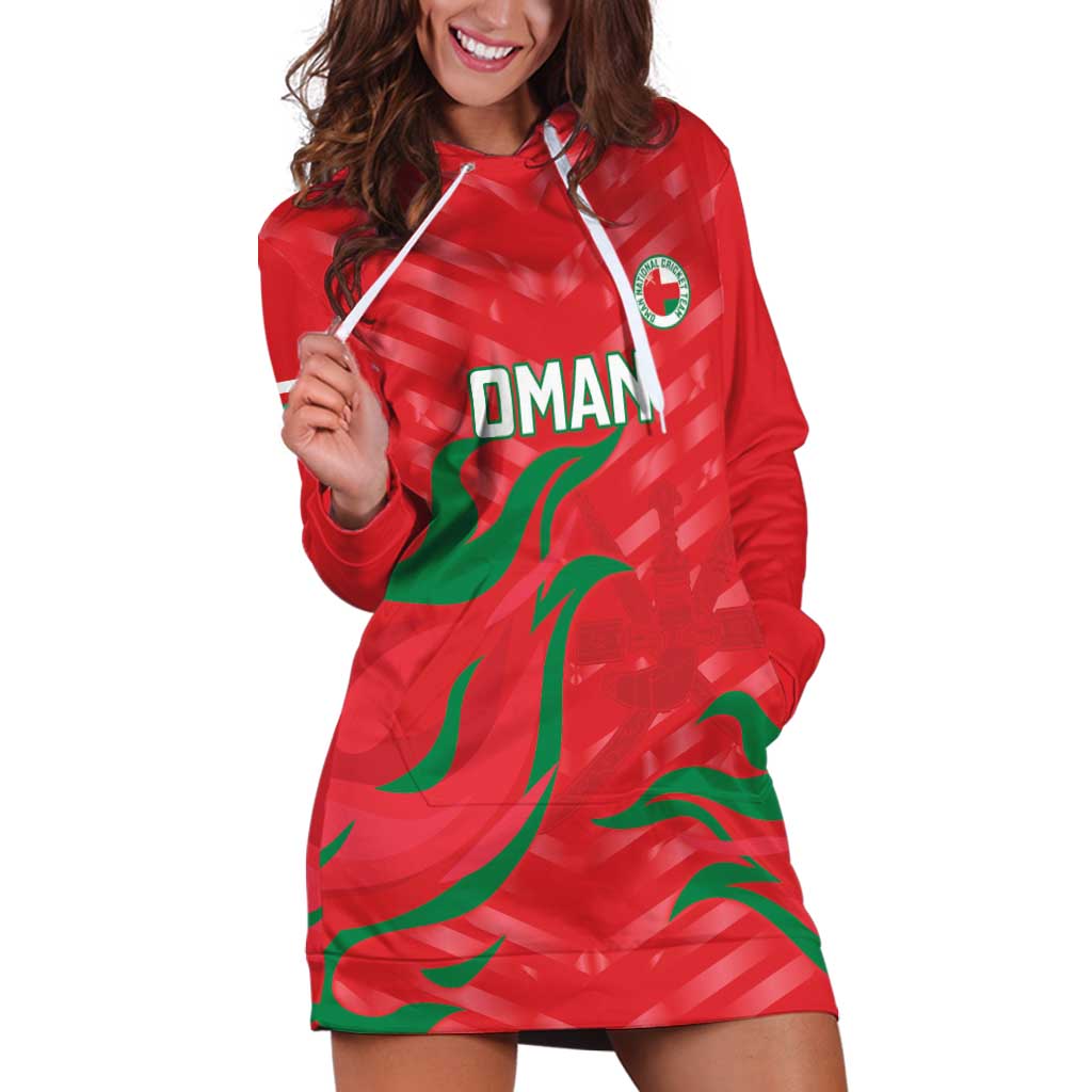 Custom Oman Cricket Hoodie Dress Go Champions Strong Flame Style - Wonder Print Shop