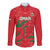 Custom Oman Cricket Long Sleeve Button Shirt Go Champions Strong Flame Style - Wonder Print Shop