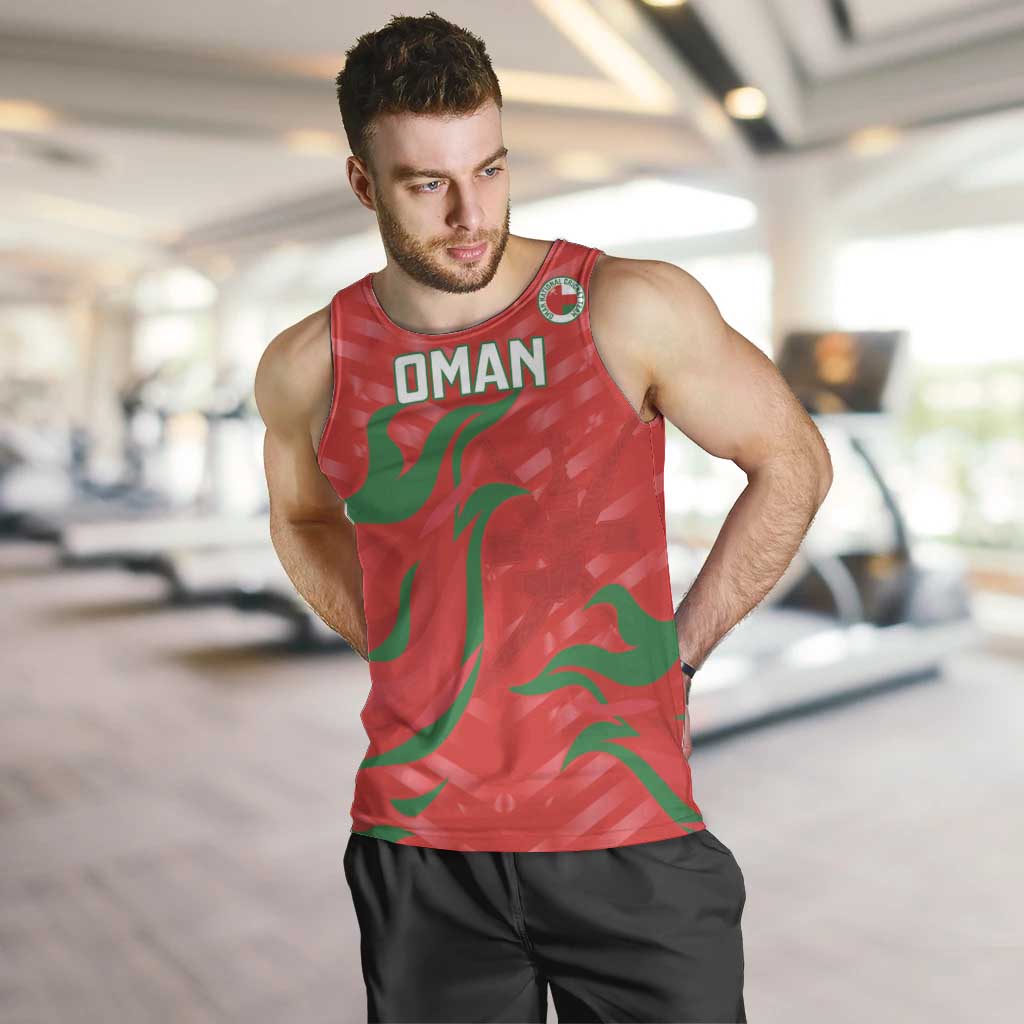 Custom Oman Cricket Men Tank Top Go Champions Strong Flame Style