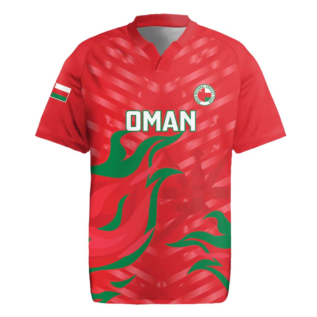 Custom Oman Cricket Rugby Jersey Go Champions Strong Flame Style - Wonder Print Shop