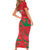 Custom Oman Cricket Short Sleeve Bodycon Dress Go Champions Strong Flame Style - Wonder Print Shop