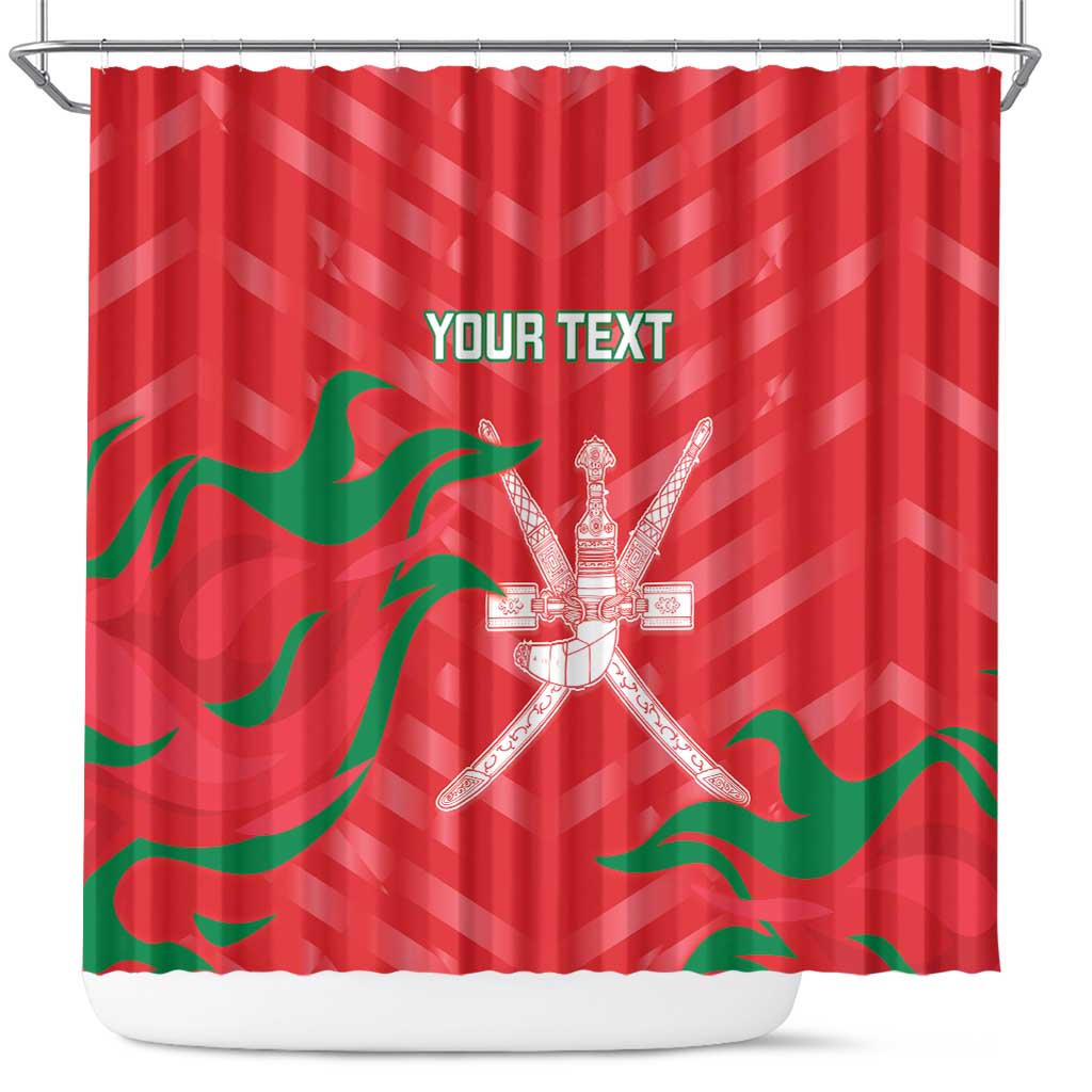 Custom Oman Cricket Shower Curtain Go Champions Strong Flame Style