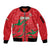 Custom Oman Cricket Sleeve Zip Bomber Jacket Go Champions Strong Flame Style - Wonder Print Shop