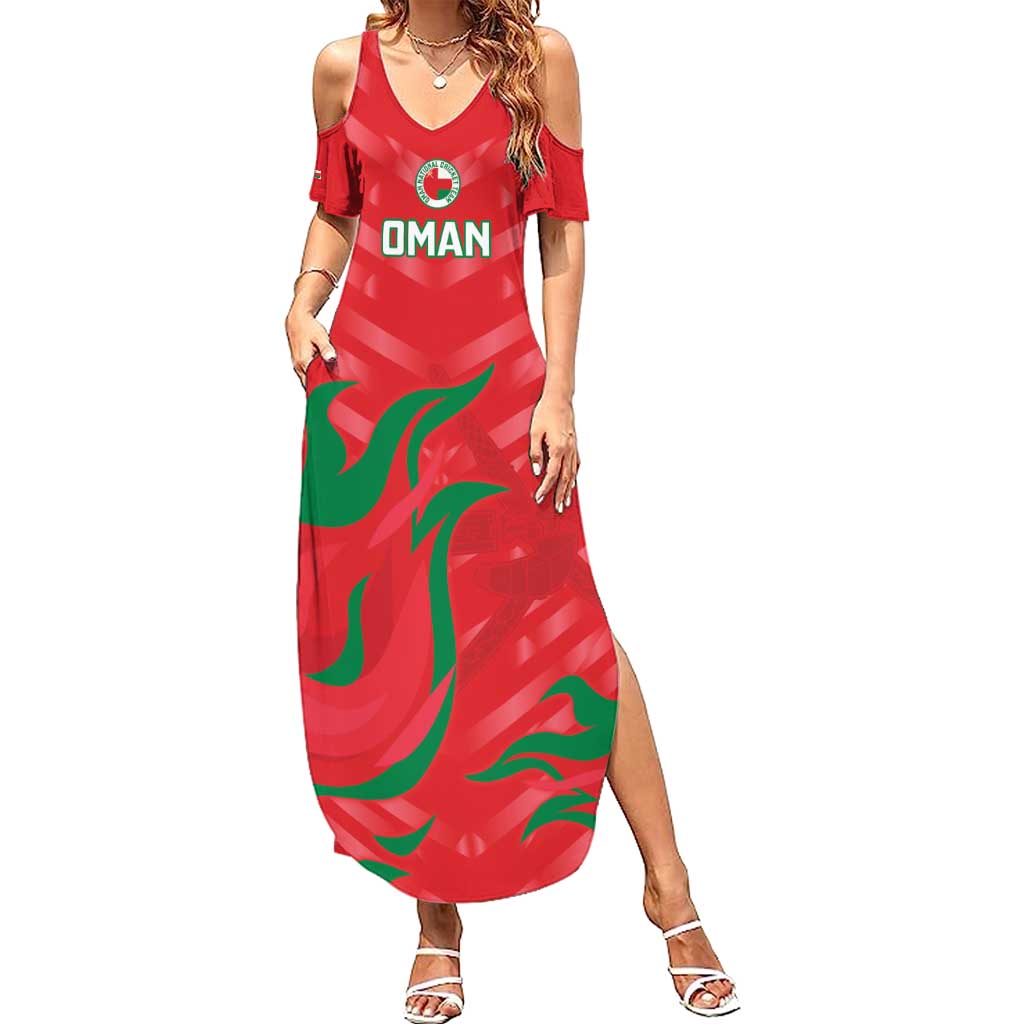 Custom Oman Cricket Summer Maxi Dress Go Champions Strong Flame Style - Wonder Print Shop