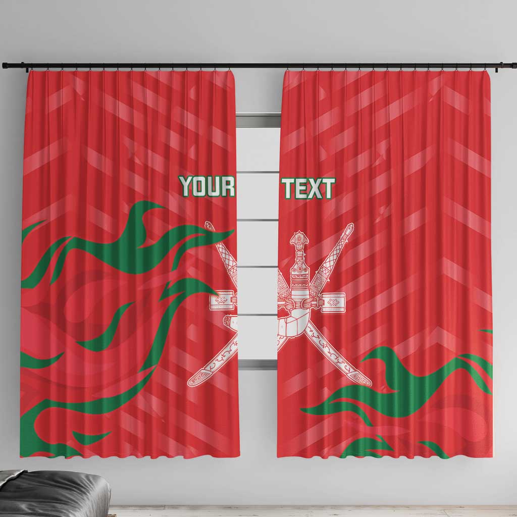 Custom Oman Cricket Window Curtain Go Champions Strong Flame Style - Wonder Print Shop