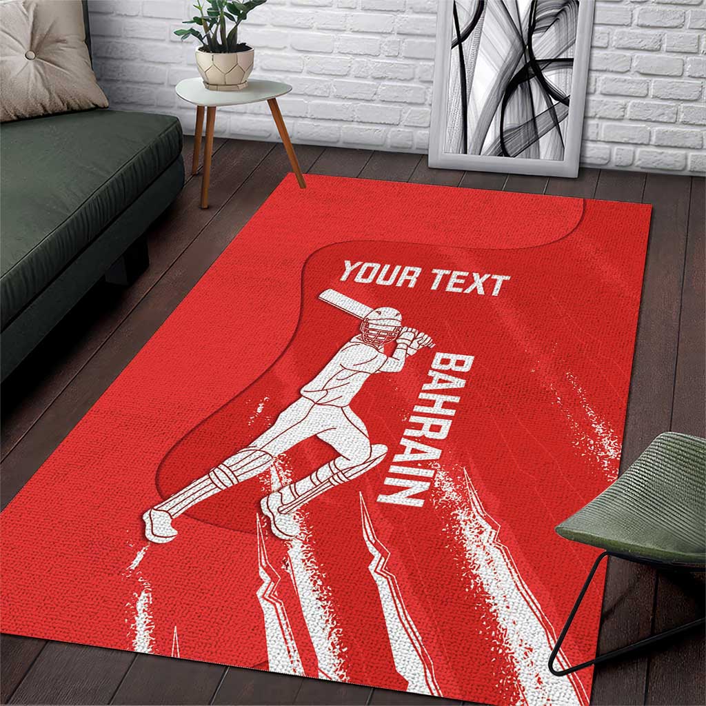 Custom Bahrain Cricket Area Rug Go Champions Grunge Style