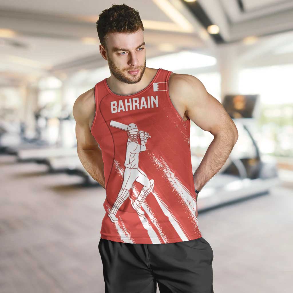 Custom Bahrain Cricket Men Tank Top Go Champions Grunge Style