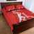 Custom Bahrain Cricket Quilt Bed Set Go Champions Grunge Style - Wonder Print Shop