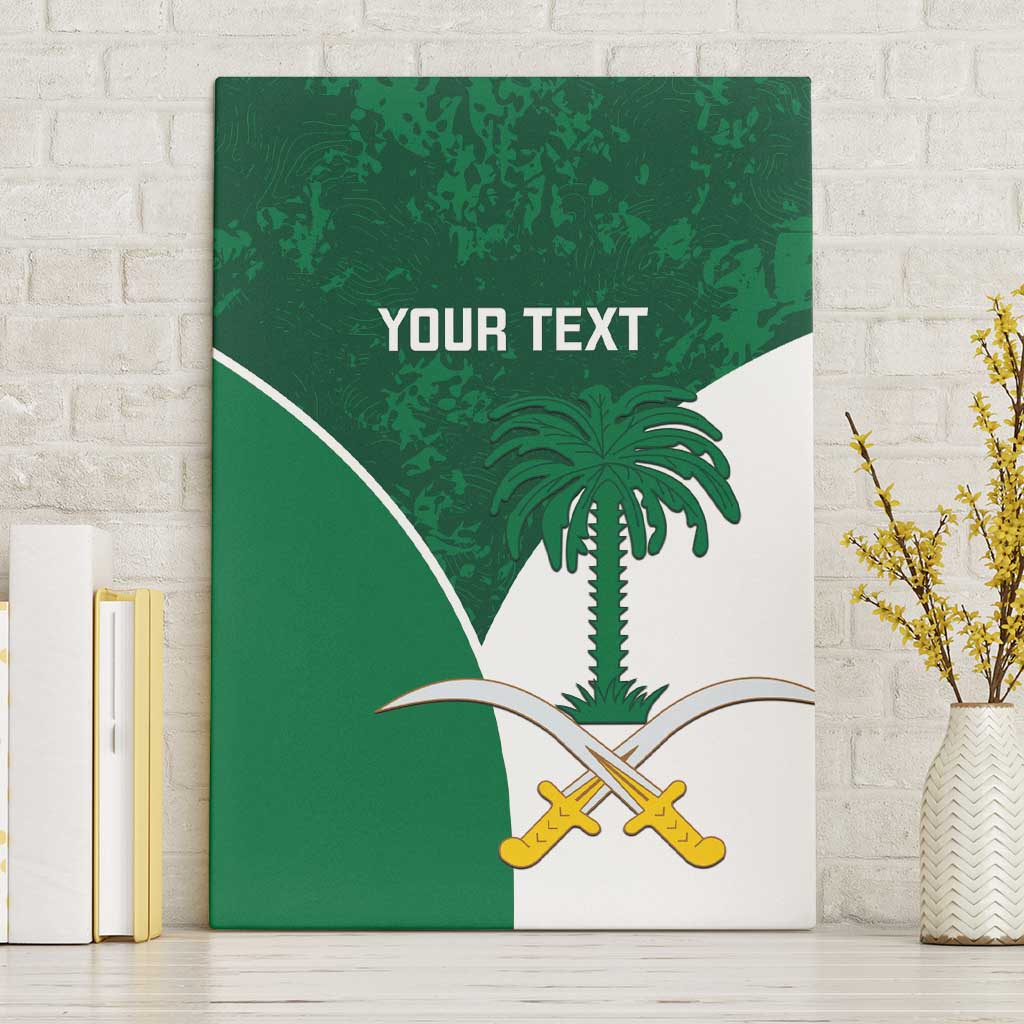 Custom Saudi Arabia Cricket Canvas Wall Art Go Champions Coat Of Arms Style - Wonder Print Shop