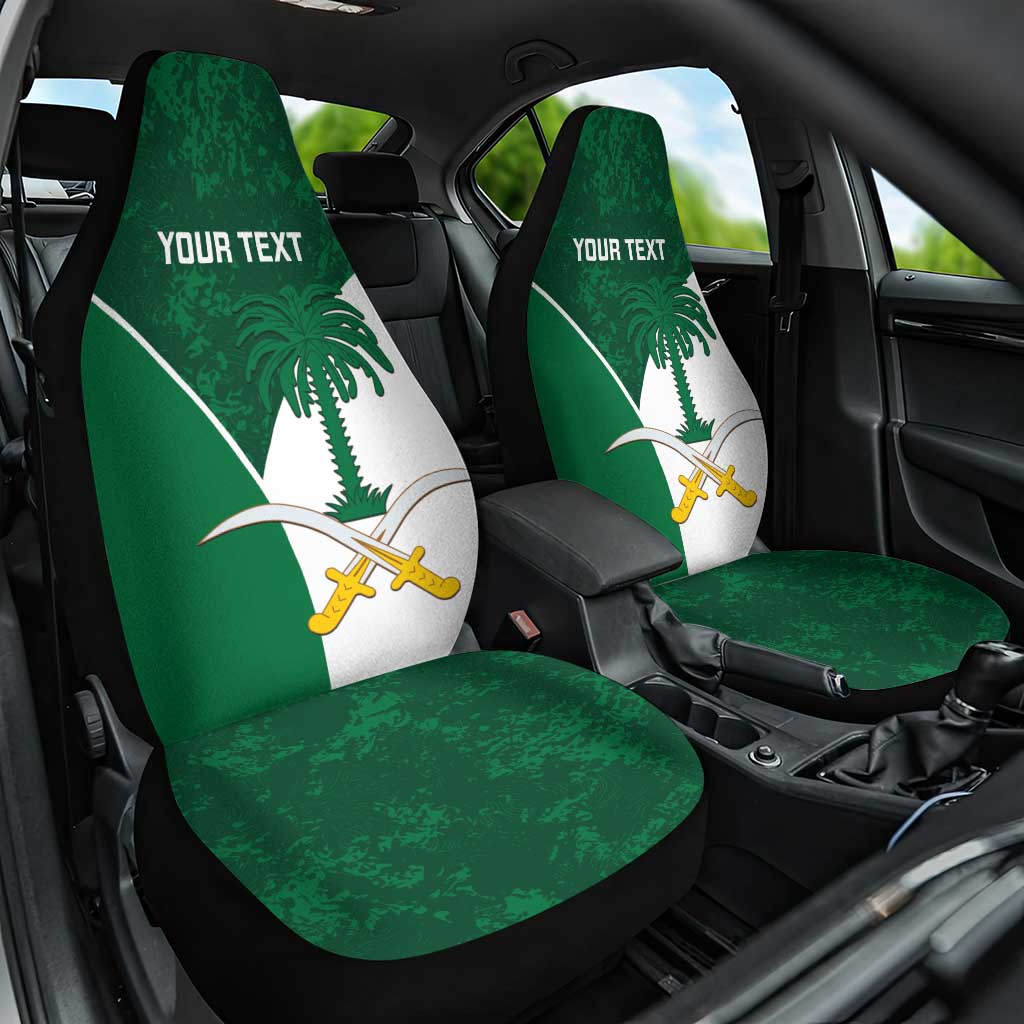 Custom Saudi Arabia Cricket Car Seat Cover Go Champions Coat Of Arms Style - Wonder Print Shop