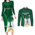 Custom Saudi Arabia Cricket Couples Matching Long Sleeve Bodycon Dress and Long Sleeve Button Shirt Go Champions Coat Of Arms Style - Wonder Print Shop