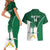 Custom Saudi Arabia Cricket Couples Matching Short Sleeve Bodycon Dress and Hawaiian Shirt Go Champions Coat Of Arms Style - Wonder Print Shop