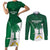 Custom Saudi Arabia Cricket Couples Matching Short Sleeve Bodycon Dress and Long Sleeve Button Shirt Go Champions Coat Of Arms Style - Wonder Print Shop