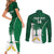 Custom Saudi Arabia Cricket Couples Matching Short Sleeve Bodycon Dress and Long Sleeve Button Shirt Go Champions Coat Of Arms Style - Wonder Print Shop