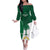 Custom Saudi Arabia Cricket Family Matching Off The Shoulder Long Sleeve Dress and Hawaiian Shirt Go Champions Coat Of Arms Style - Wonder Print Shop