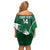 Custom Saudi Arabia Cricket Family Matching Off Shoulder Short Dress and Hawaiian Shirt Go Champions Coat Of Arms Style - Wonder Print Shop