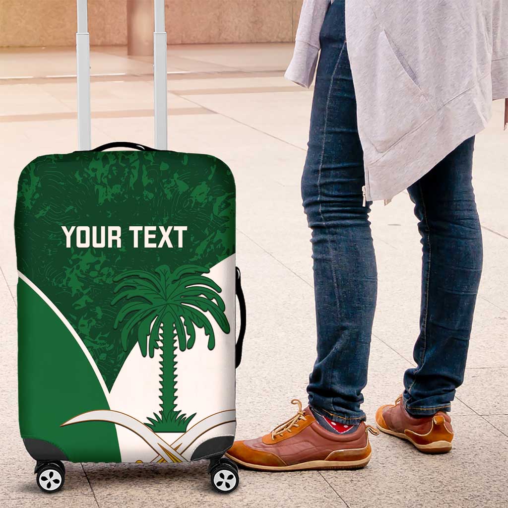 Custom Saudi Arabia Cricket Luggage Cover Go Champions Coat Of Arms Style