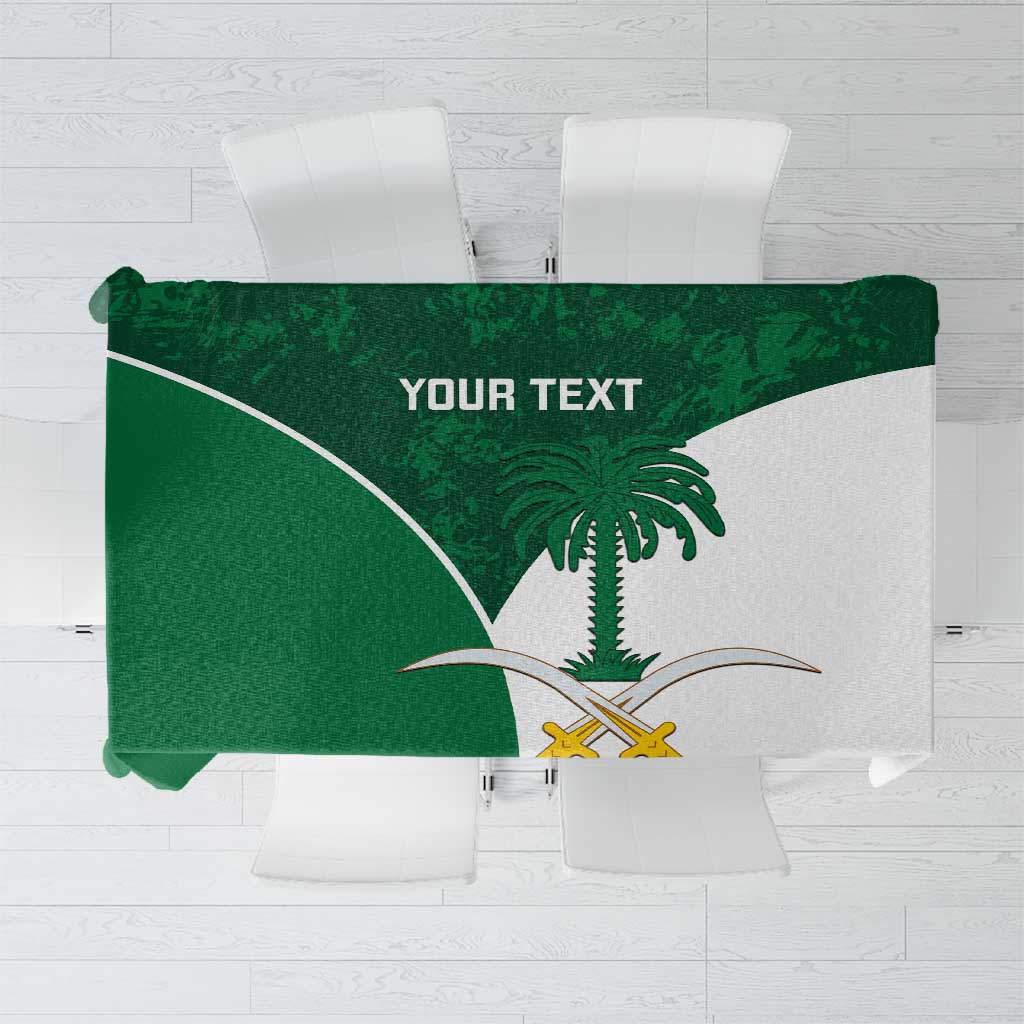 Custom Saudi Arabia Cricket Tablecloth Go Champions Coat Of Arms Style - Wonder Print Shop