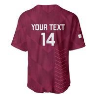 Maroon cricket baseball jersey back with YOUR TEXT and number 14 graphic
