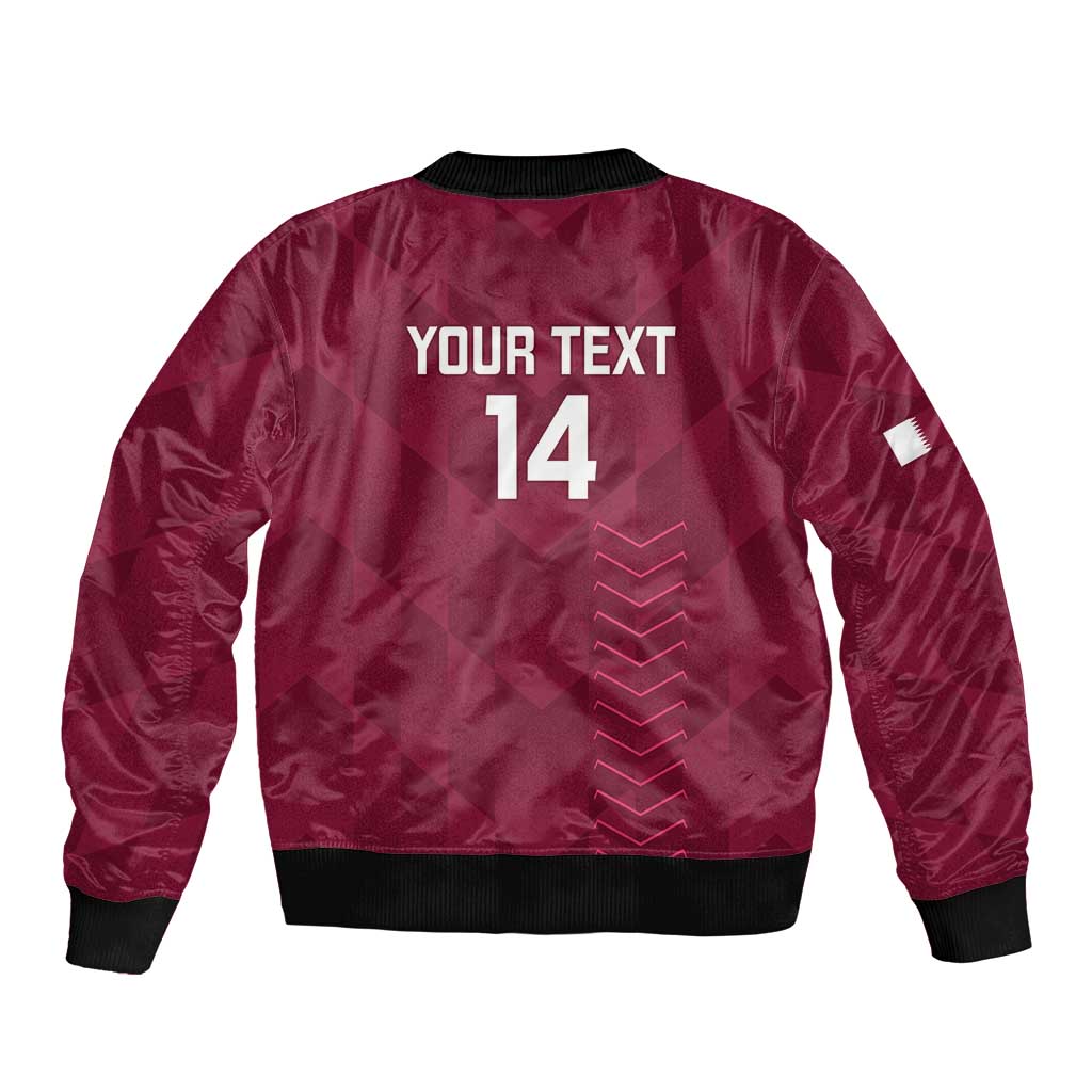 Maroon cricket bomber jacket back with 'YOUR TEXT 14' print and ribbed trim