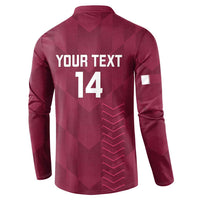 Maroon button sweatshirt back with YOUR TEXT 14 and small flag sleeve patch