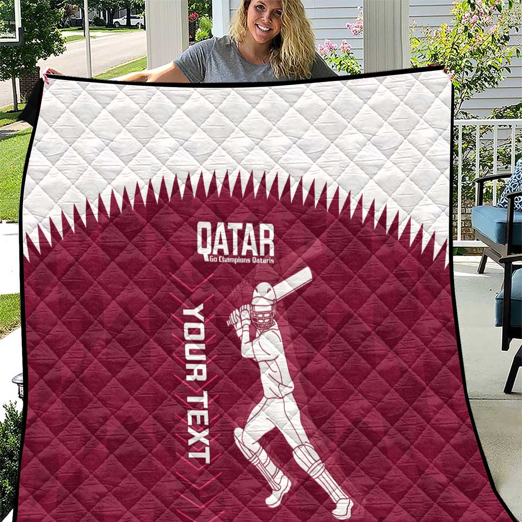 Custom Qatar Cricket Quilt Go Champions Qataris Flag Style - Wonder Print Shop