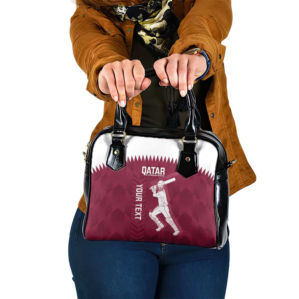 Custom Qatar Cricket Shoulder Handbag Go Champions Qataris Flag Style