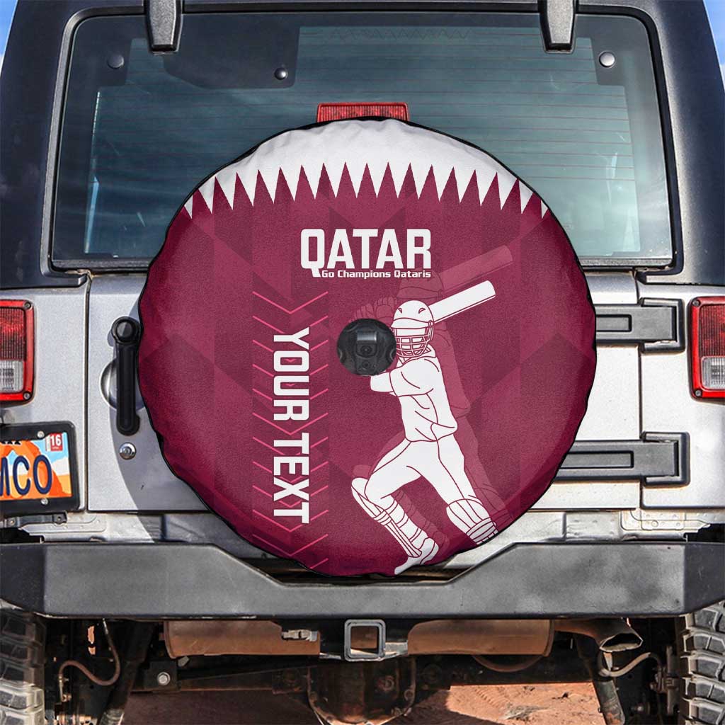 Custom Qatar Cricket Spare Tire Cover Go Champions Qataris Flag Style