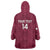 Custom Qatar Cricket Wearable Blanket Hoodie Go Champions Qataris Flag Style