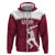 Custom Qatar Cricket Zip Hoodie Go Champions Qataris Flag Style - Wonder Print Shop