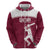 Custom Qatar Cricket Zip Hoodie Go Champions Qataris Flag Style - Wonder Print Shop