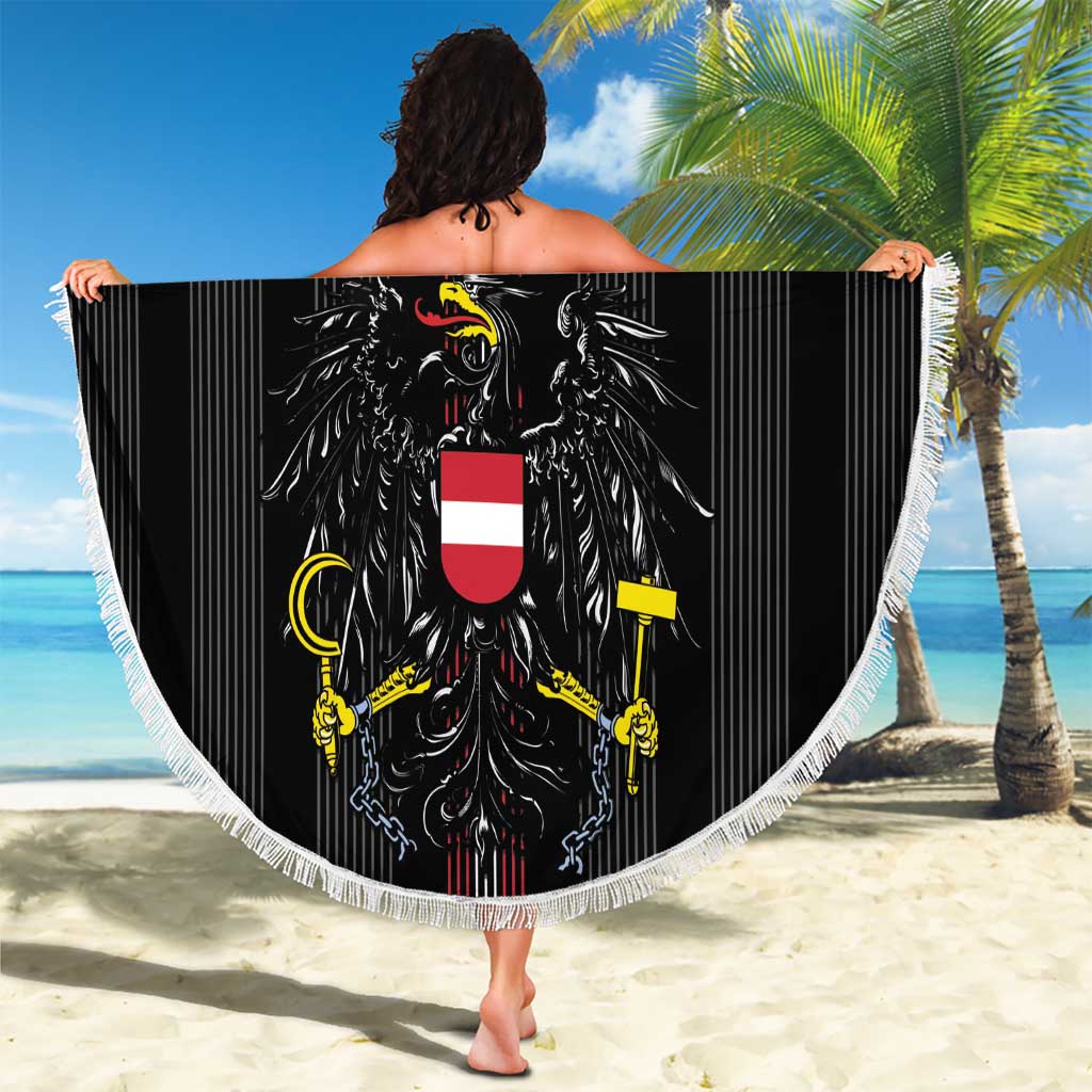 Austria Football Beach Blanket 2026 Go Das Team Striped Style - Wonder Print Shop