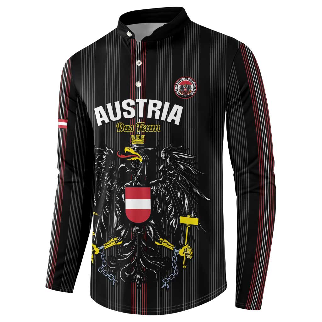 Custom Austria Football Button Sweatshirt 2026 Go Das Team Striped Style - Wonder Print Shop