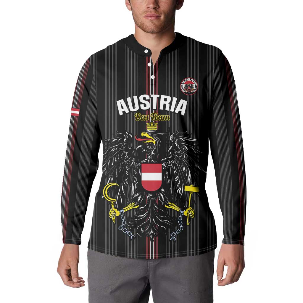 Custom Austria Football Button Sweatshirt 2026 Go Das Team Striped Style - Wonder Print Shop