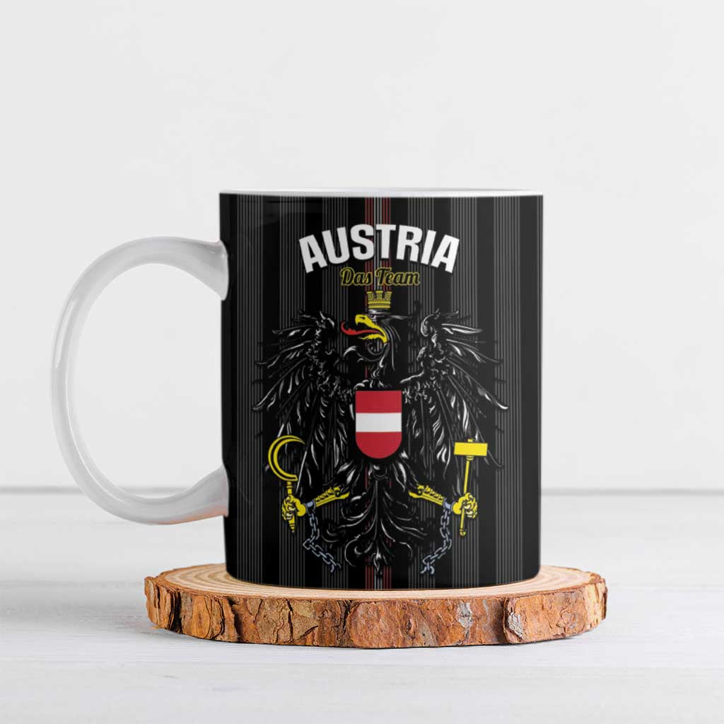Custom Austria Football Ceramic Mug 2026 Go Das Team Striped Style - Wonder Print Shop