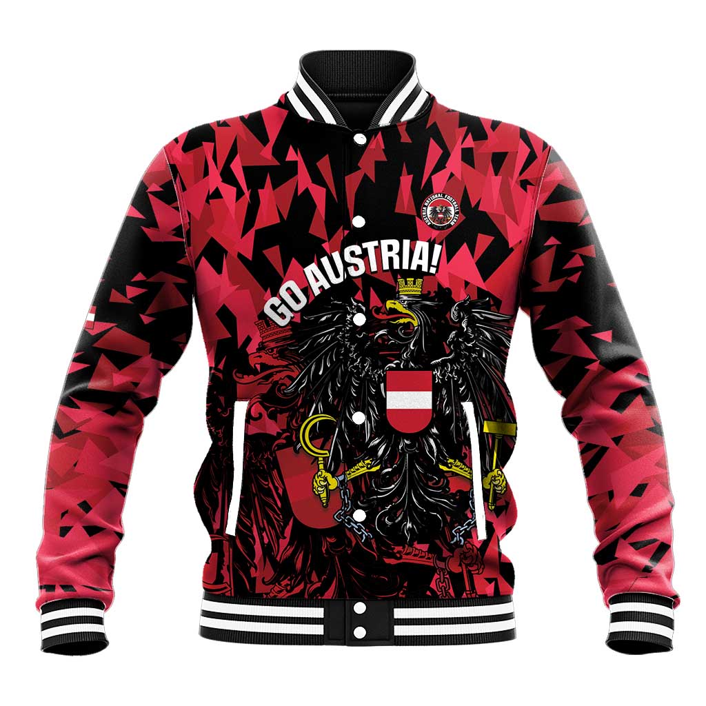 Custom Austria Football Baseball Jacket 2026 Das Team Black Eagle - Wonder Print Shop