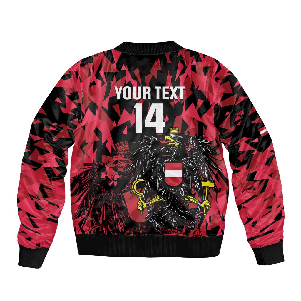 Custom Austria Football Bomber Jacket 2026 Das Team Black Eagle - Wonder Print Shop