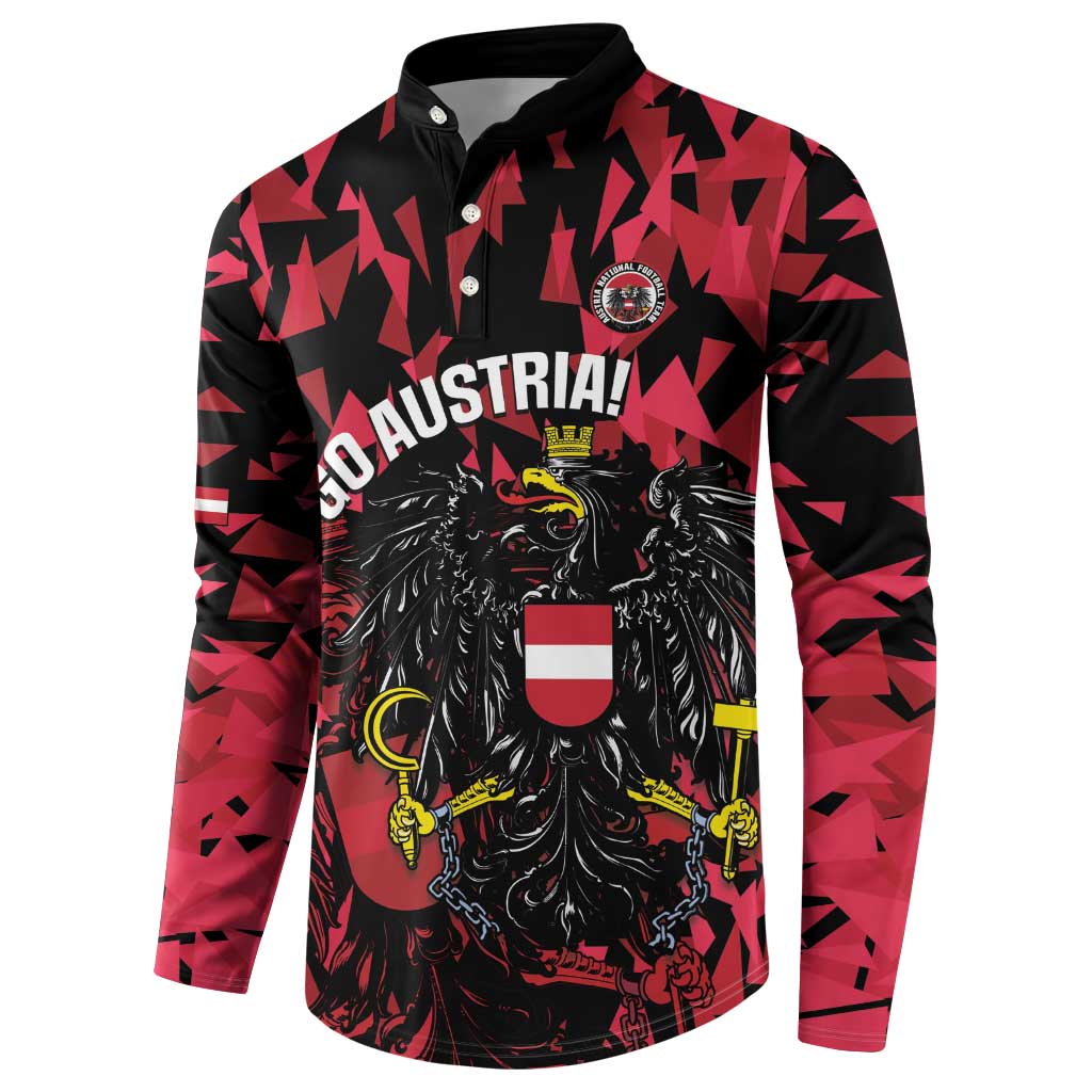 Custom Austria Football Button Sweatshirt 2026 Das Team Black Eagle - Wonder Print Shop