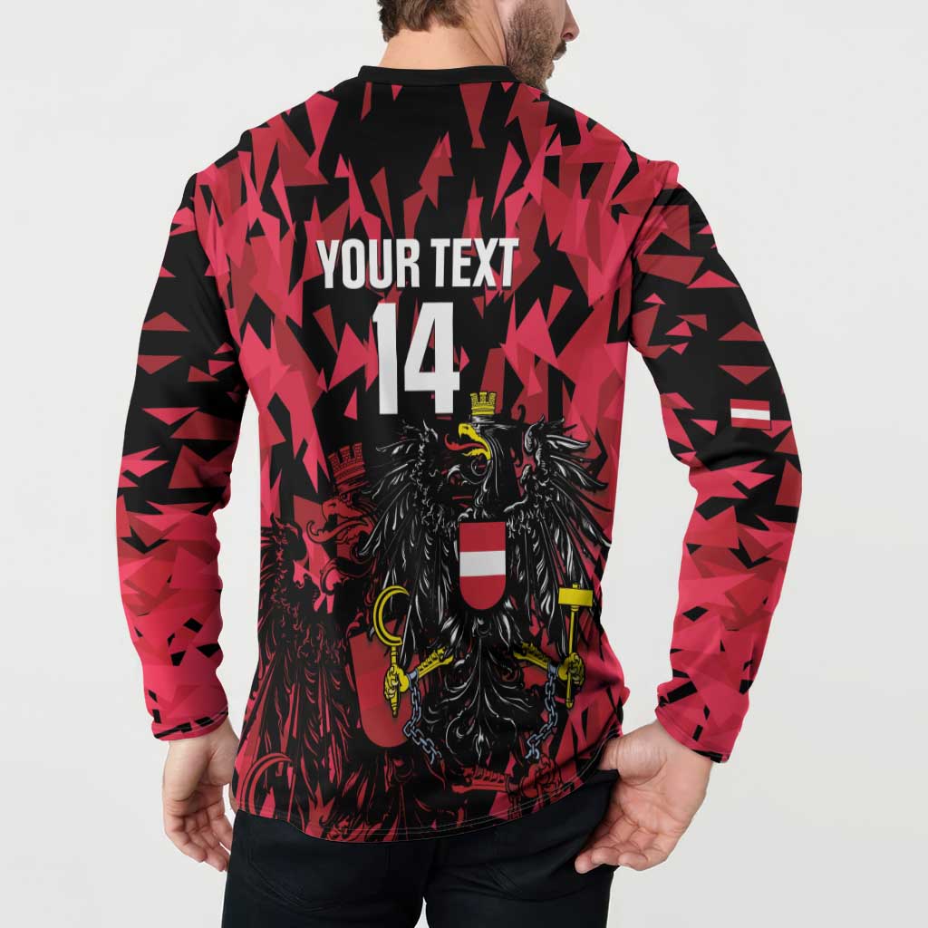 Custom Austria Football Button Sweatshirt 2026 Das Team Black Eagle - Wonder Print Shop