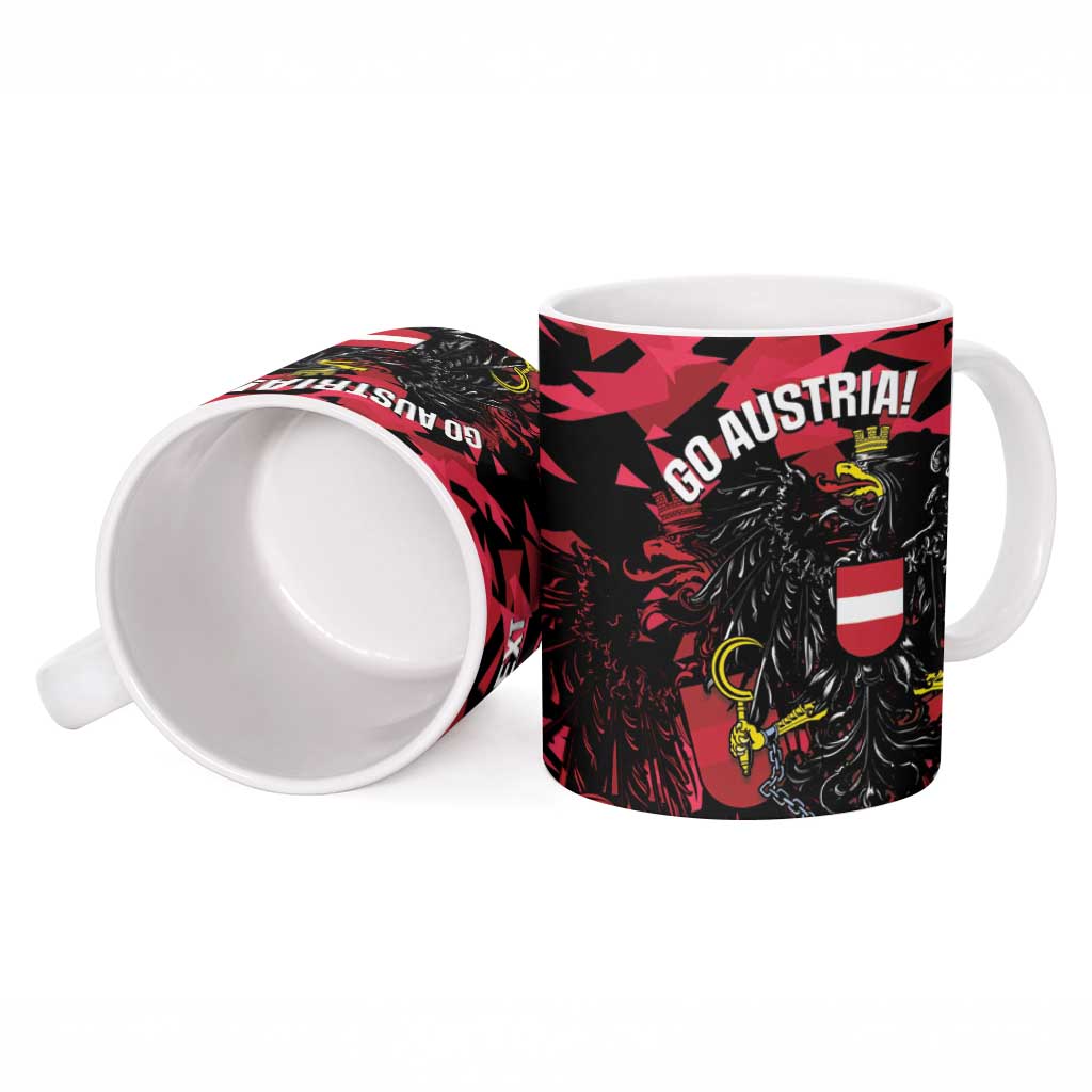 Custom Austria Football Ceramic Mug 2026 Das Team Black Eagle - Wonder Print Shop