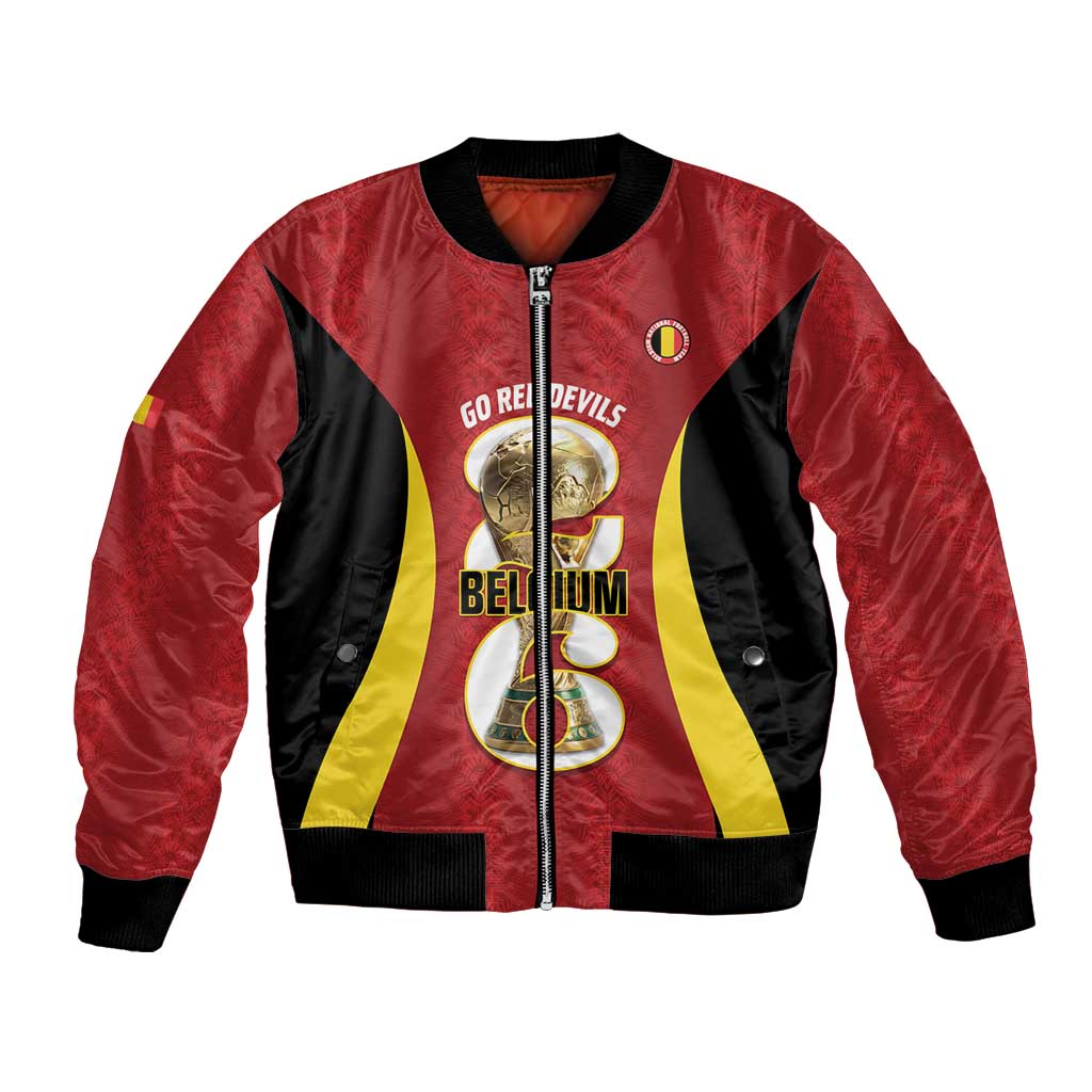 Custom Belgium Football Bomber Jacket 2026 Go De Rode Duivels - Wonder Print Shop