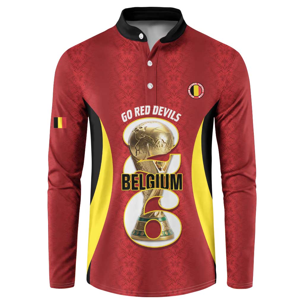 Custom Belgium Football Button Sweatshirt 2026 Go De Rode Duivels - Wonder Print Shop