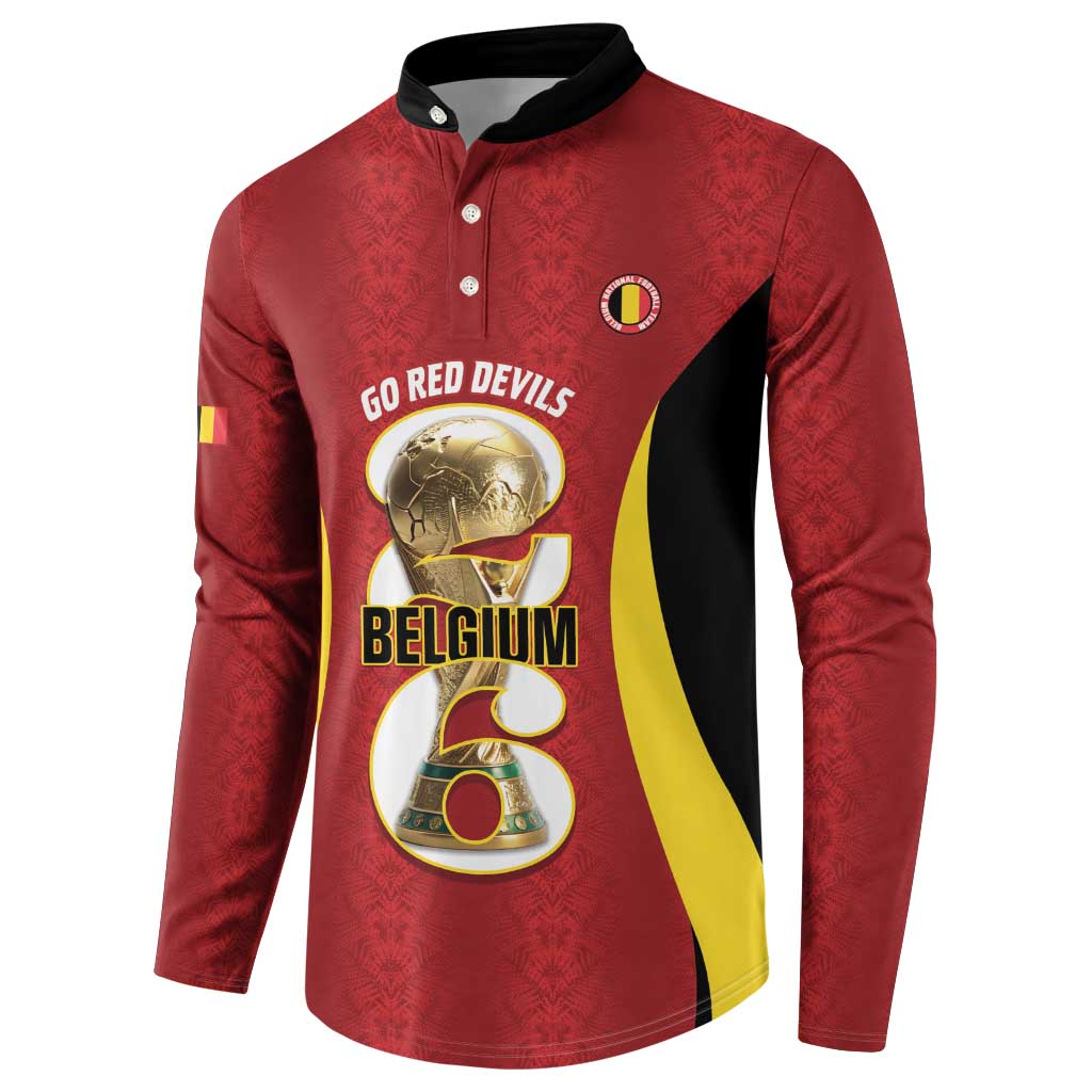 Custom Belgium Football Button Sweatshirt 2026 Go De Rode Duivels - Wonder Print Shop