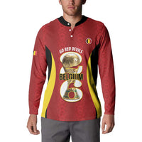 Custom Belgium Football Button Sweatshirt 2026 Go De Rode Duivels - Wonder Print Shop