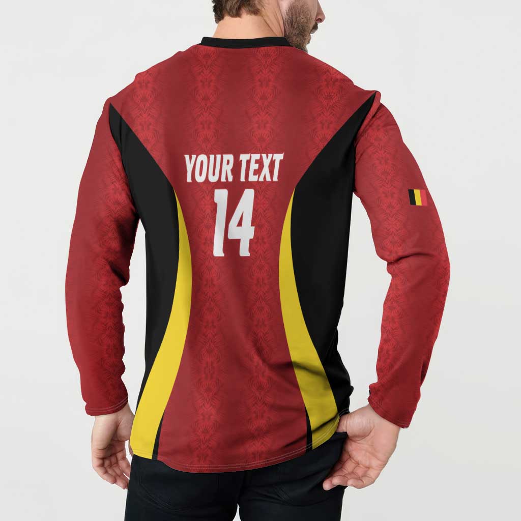 Custom Belgium Football Button Sweatshirt 2026 Go De Rode Duivels - Wonder Print Shop